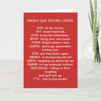 MIDDLE AGED ***TEXTING*** CHRISTMAS CARD