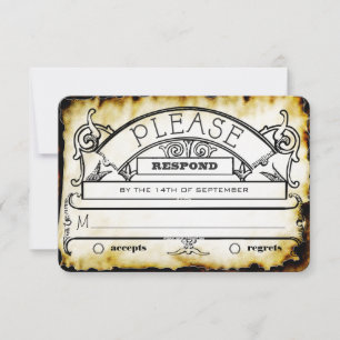 Middle Ages Mediaeval Typography Wedding RSVP Card
