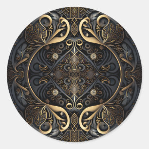 Middle Ages Ornamental Shield Classic Round Sticker
