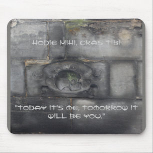 Middle Ages Tombstone with Latin on it Mouse Pad