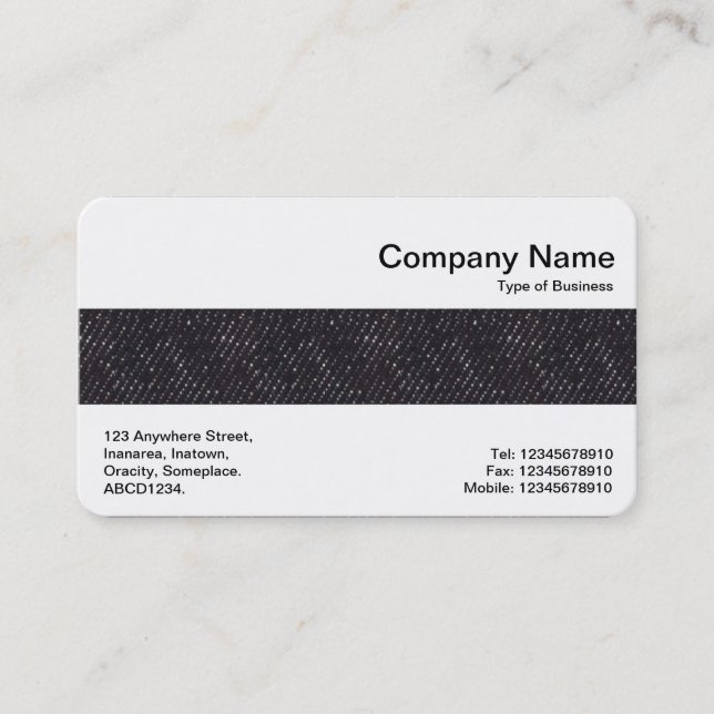 Middle Band - Black Denim Business Card (Front)
