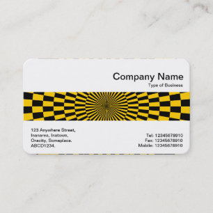 Middle Band - Op Art Amber and Black Business Card