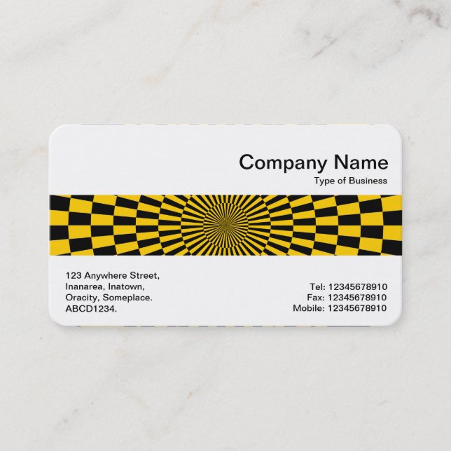 Middle Band - Op Art Amber and Black Business Card (Front)