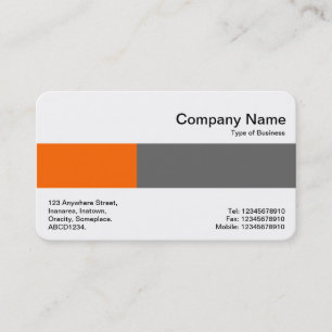 Middle Band - Two Tones - Orange and Grey Business Card