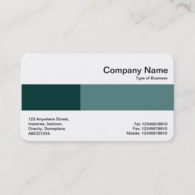 Middle Band - Two Tones - Shades of Green Business Card (Front)