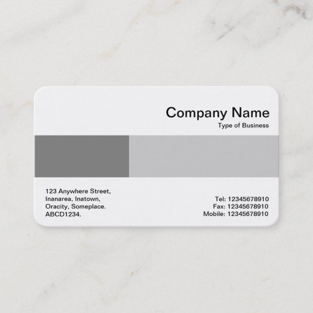 Middle Band - Two Tones - Shades of Grey Business Card (Front)