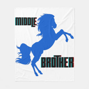Middle Brother Horse Rearing Fleece Blanket