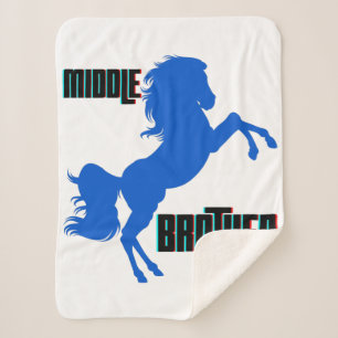 Middle Brother Horse Rearing Sherpa Blanket