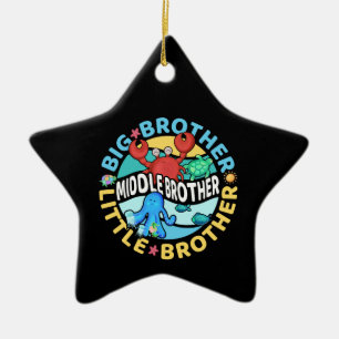 Middle Brother is a Big and Little Brother Ceramic Ornament