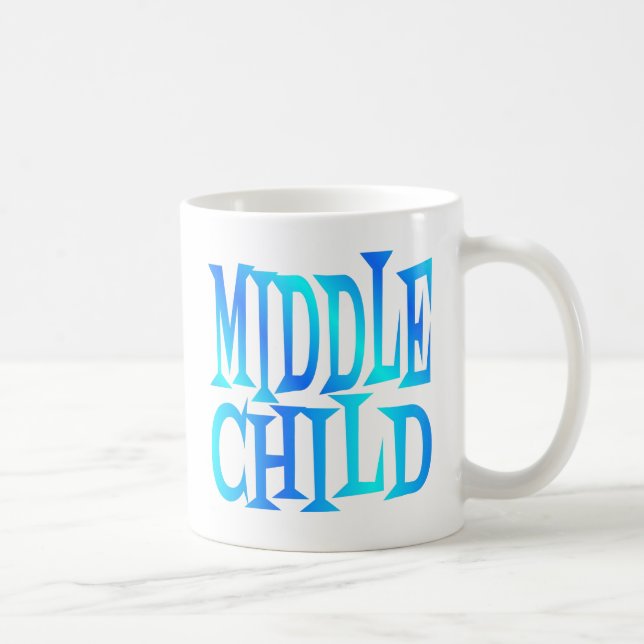 Middle Child Text in Blue Coffee Mug (Right)