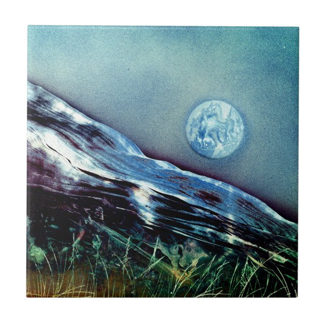 Middle Day Moon Ceramic Tile (Front)