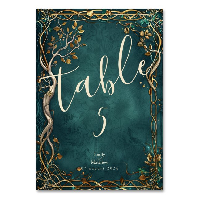 Middle-earth Majesty Wedding Table Number (Front)
