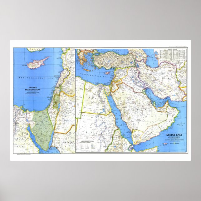 " Middle East: 1978 Detailed MAP ... Poster (Front)