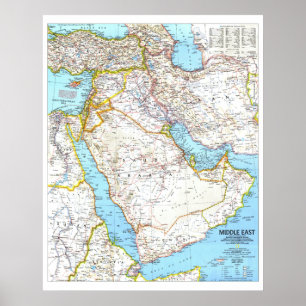 " Middle East: 1991 Detailed MAP ... Poster
