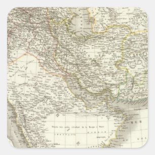 Middle East Atlas Map 2 Square Sticker
