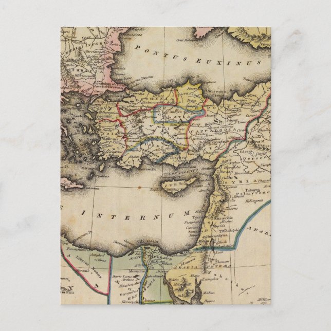 Middle East Atlas Map Postcard (Front)