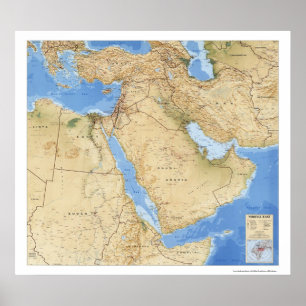 Middle East Map 1993 Poster