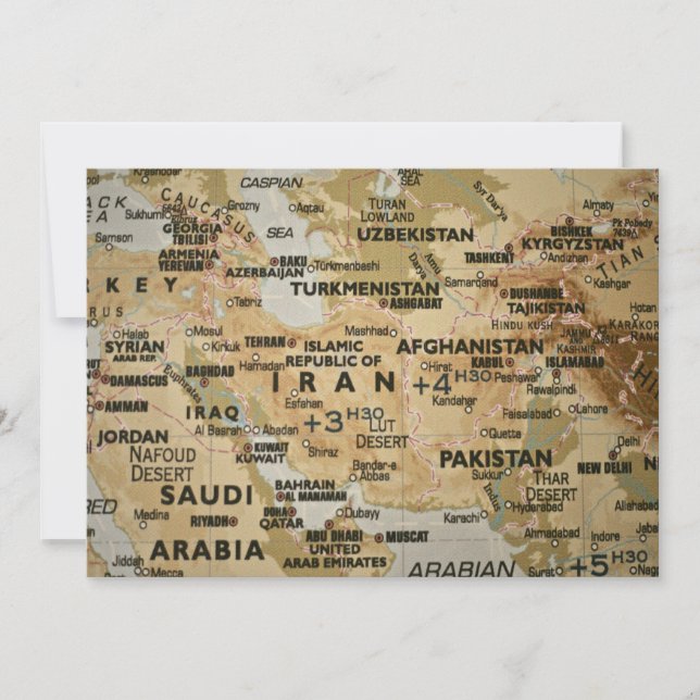 Middle East Map Invitation (Front)
