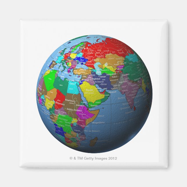 Middle East on Globe Magnet (Front)