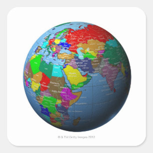 Middle East on Globe Square Sticker