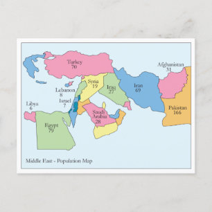 Middle East Population Postcard