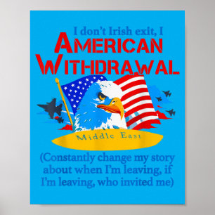 Middle East Retro Eagle Aamerican Flag Political Poster