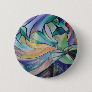 Middle Eastern Belly Dancer With Pastel Veils 6 Cm Round Badge