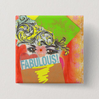 Middle Eastern Diva 15 Cm Square Badge
