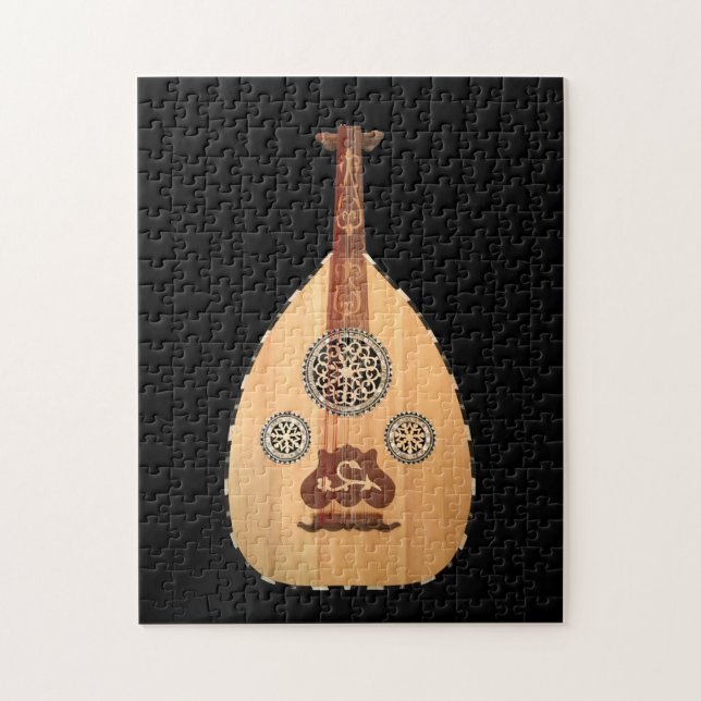Middle Eastern Lute Out Black Jigsaw Puzzle (Vertical)