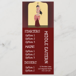 Middle Eastern restaurant dinner menu