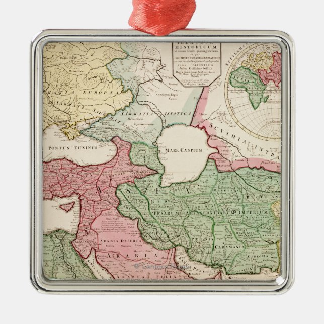 Middle EastPanoramic MapMiddle East Metal Tree Decoration (Front)