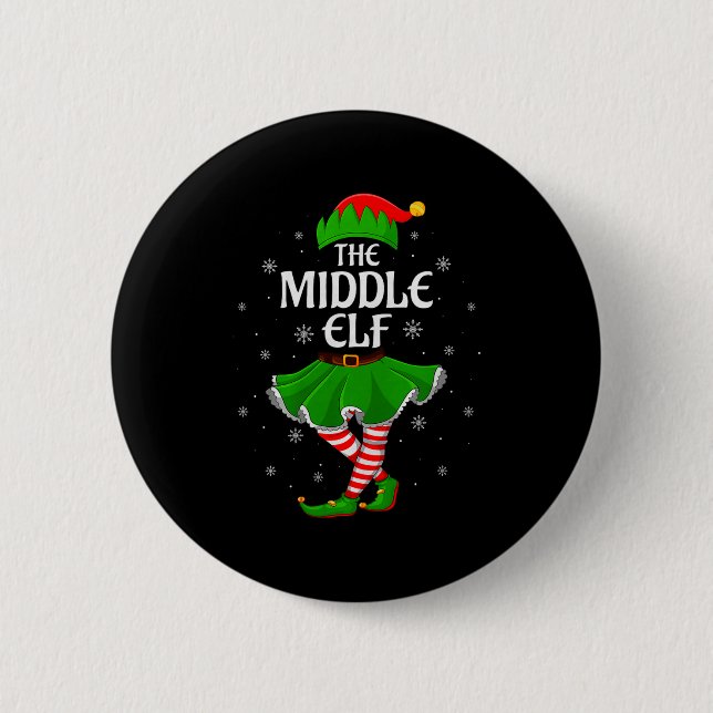 Middle Elf Christmas Family Girls Women Elf Squad  6 Cm Round Badge (Front)