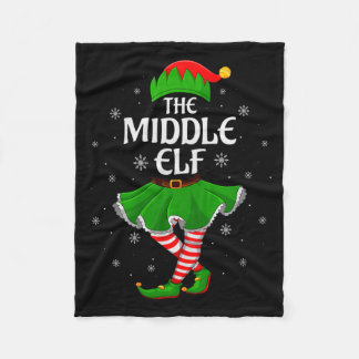 Middle Elf Christmas Family Girls Women Elf Squad Fleece Blanket