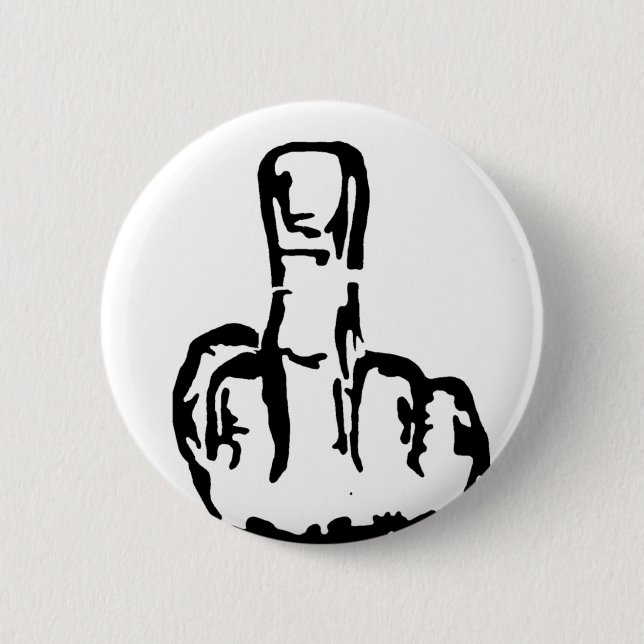 Middle Finger 6 Cm Round Badge (Front)