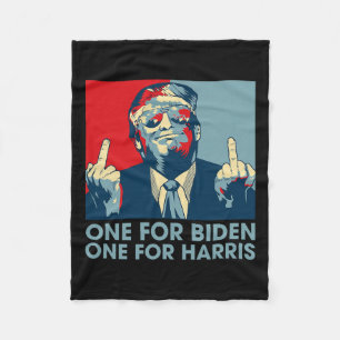 Middle Finger Biden Harris Republican American Fla Fleece Blanket