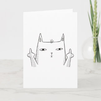 MIDDLE FINGER CAT CARD