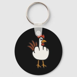 Middle Finger Chicken, Adult Humour, Funny Gesture Key Ring