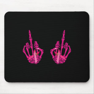 Middle Finger Curse Word Breast Cancer Breast Supp Mouse Pad