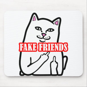 Middle Finger Fake Friends Mouse Pad