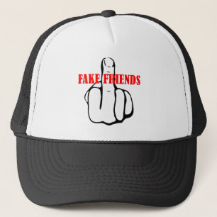 Middle Finger Fake Friends Trucker Hat