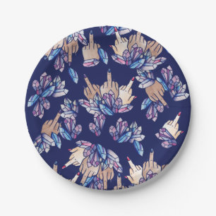Middle Finger Feminist Witch Paper Plate