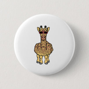 Middle Finger Giraffe Funny Offensive Rude Safari  6 Cm Round Badge