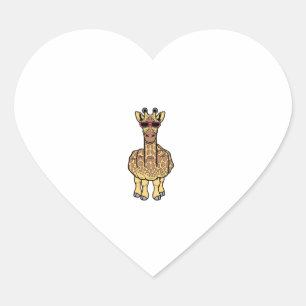 Middle Finger Giraffe Funny Offensive Rude Safari Heart Sticker