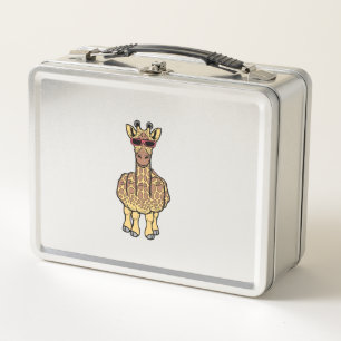 Middle Finger Giraffe Funny Offensive Rude Safari Metal Lunch Box