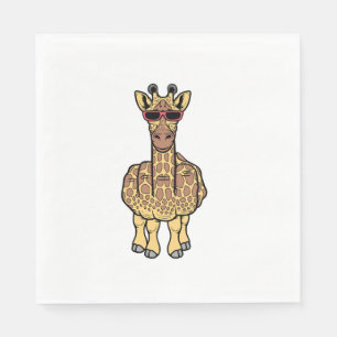 Middle Finger Giraffe Funny Offensive Rude Safari Napkin