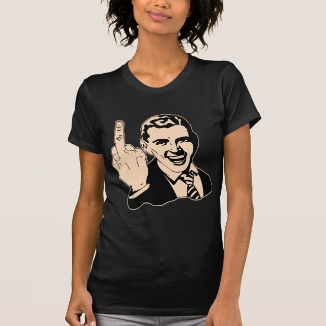 Middle Finger Salute Retro T-Shirt (Front)