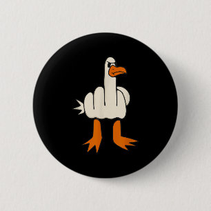 Middle Finger Seagull, Adult Humour, Funny Gesture 6 Cm Round Badge