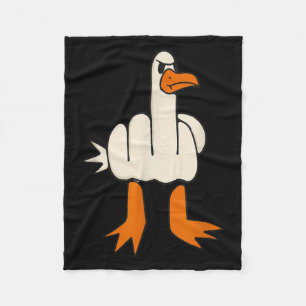 Middle Finger Seagull, Adult Humour, Funny Gesture Fleece Blanket