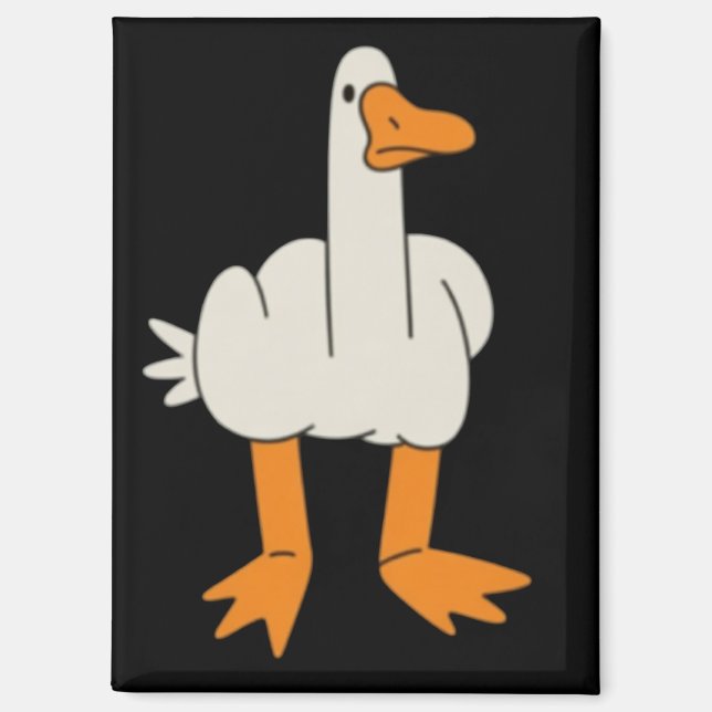 Middle Finger Seagull Humour Funny Gesture Flip Of Magnet (Front)