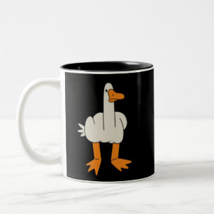 Middle Finger Seagull Humour Funny Gesture Flip Of Two-Tone Coffee Mug